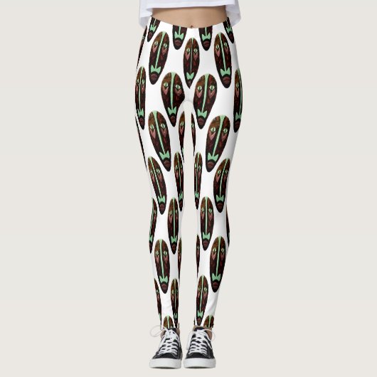 Long Tiki Mask Thunder_Cove Leggings (Voorkant)