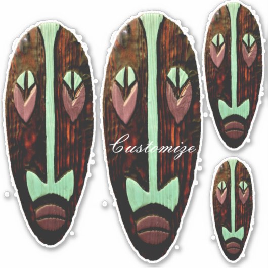 Long Tiki Mask Thunder_Cove Sticker (Voorkant)