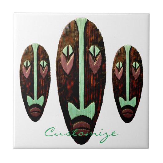 Long Tiki Mask Thunder_Cove Tegeltje (Voorkant)