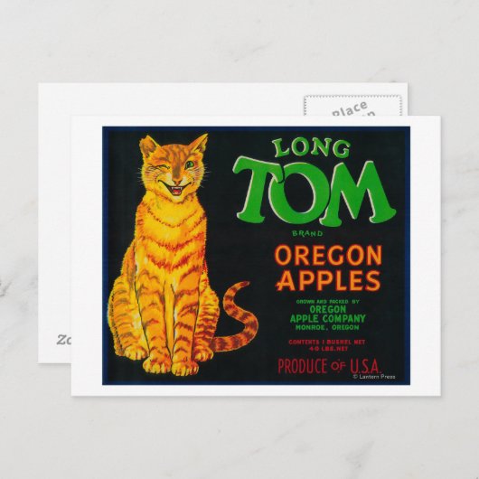 Long Tom Apple Crate LabelMonroe, OF Briefkaart (Voorkant / Achterkant)