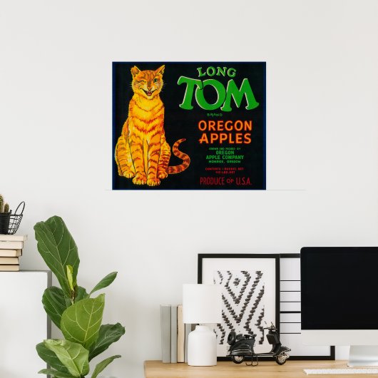 Long Tom Apple Crate LabelMonroe, OF Poster (Thuiskantoor)