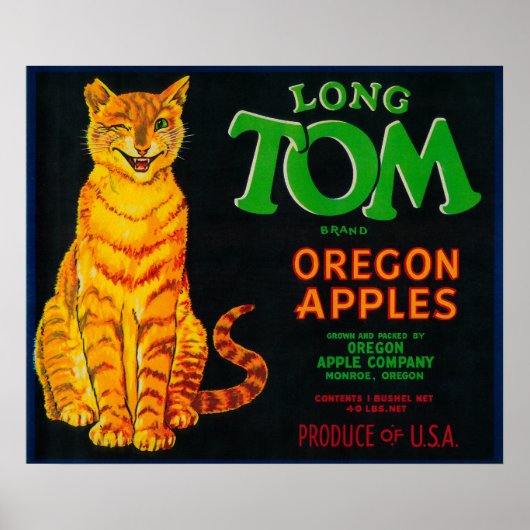 Long Tom Apple Crate LabelMonroe, OF Poster (Voorkant)