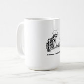 Long Week Skeleton Minimalist coffee mug Koffiemok (Voorkant links)