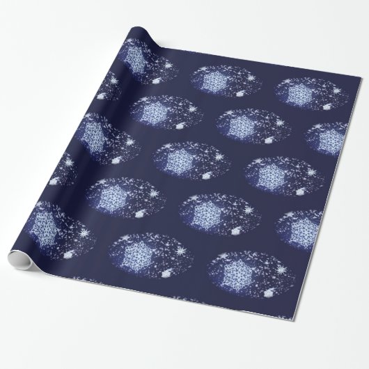 Long Winter's Night kerstwrapping Paper Cadeaupapier (Uitgerold)