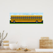 Long Yellow School Bus 16 Photo Custom Keepslag Poster (Keuken)