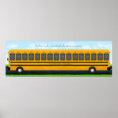 Long Yellow School Bus 16 Photo Custom Keepslag Poster (Voorkant)