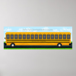 Long Yellow School Bus 16 Photo Custom Keepslag Poster