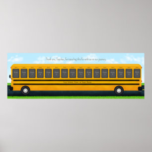 Long Yellow School Bus 16 Photo Custom Keepslag Poster