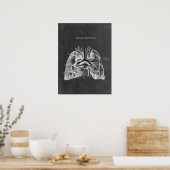 Longanatomie met krijtbord esthetiek poster (Keuken)
