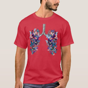 longblauw vlinder anatomie waterverf t-shirt