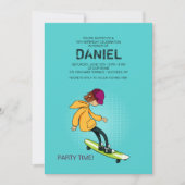Longboard Boy Invitation Kaart (Voorkant)
