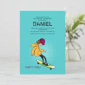 Longboard Boy Invitation Kaart (Staand voorkant)