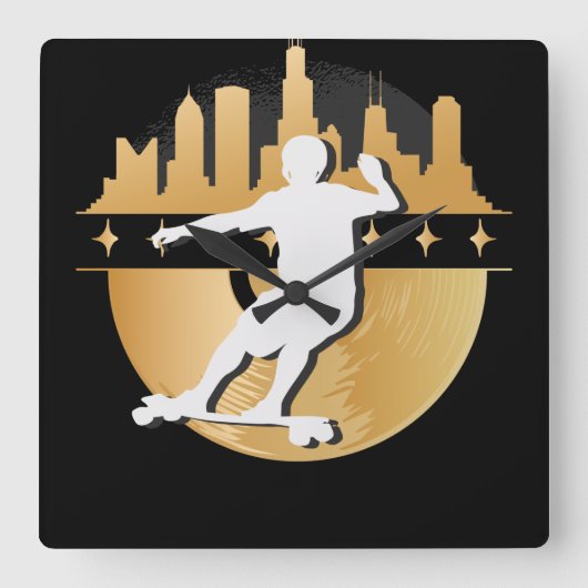 Longboard Downhill, Urban & Lifestyle Vierkante Klok (Voorkant)