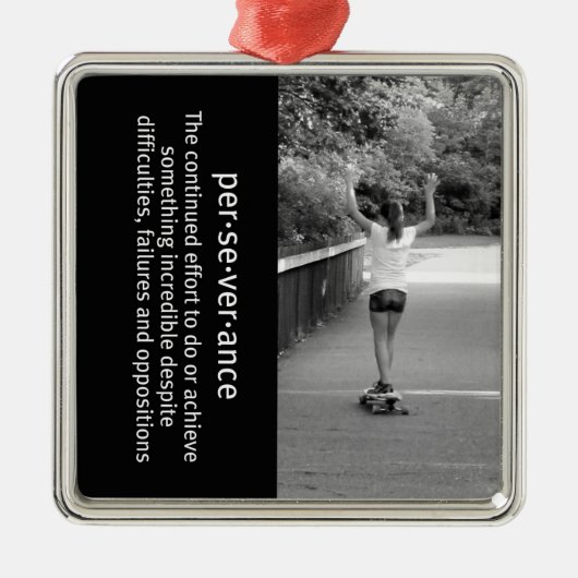 Longboard Girl Perseverance Metalen Ornament (Voorkant)
