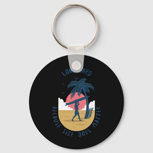 Longboard - omdat de grootte doet Sticker Sleutelhanger (Voorkant)