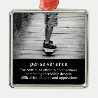 longboard perseverance quote metalen ornament