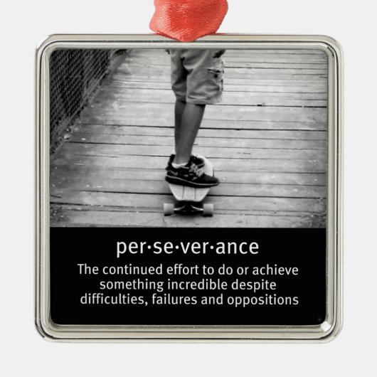 longboard perseverance quote metalen ornament (Voorkant)