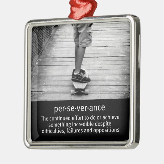 longboard perseverance quote metalen ornament (Links)