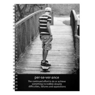 longboard perseverance quote notitieboek
