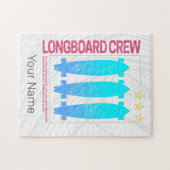 Longboard Retro Skateboard Skater Design Legpuzzel (Horizontaal)