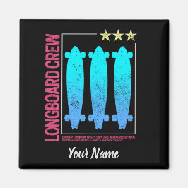 Longboard Retro Skateboard  Skater Design Magneet