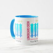 Longboard Retro Skateboard  Skater Design Mok (Voorkant links)