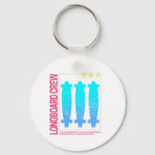 Longboard Retro Skateboard  Skater Design Sleutelhanger (Voorkant)