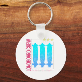 Longboard Retro Skateboard  Skater Design Sleutelhanger