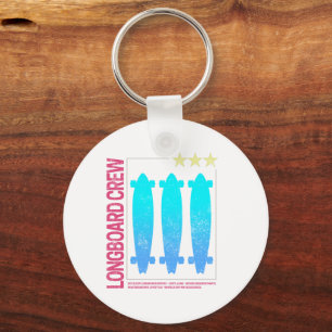 Longboard Retro Skateboard Skater Design Sleutelhanger