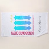 Longboard Retro Skateboard  Skater Design Strandlaken (Voorkant)