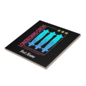 Longboard Retro Skateboard  Skater Design Tegeltje (Zijkant)