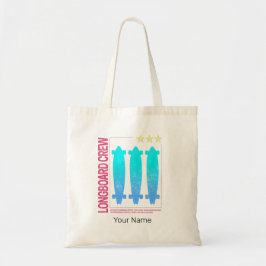 Longboard Retro Skateboard  Skater Design Tote Bag