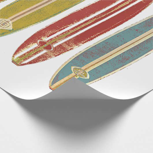 Longboard surfplanken  Retro Style Surfing Cadeaupapier (Hoek)