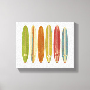 Longboard surfplanken  Retro Style Surfing Canvas Afdruk