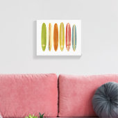 Longboard surfplanken  Retro Style Surfing Canvas Afdruk (Insitu (Woonkamer))