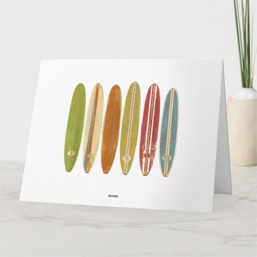 Longboard surfplanken  Retro Style Surfing Kaart (Achterkant)