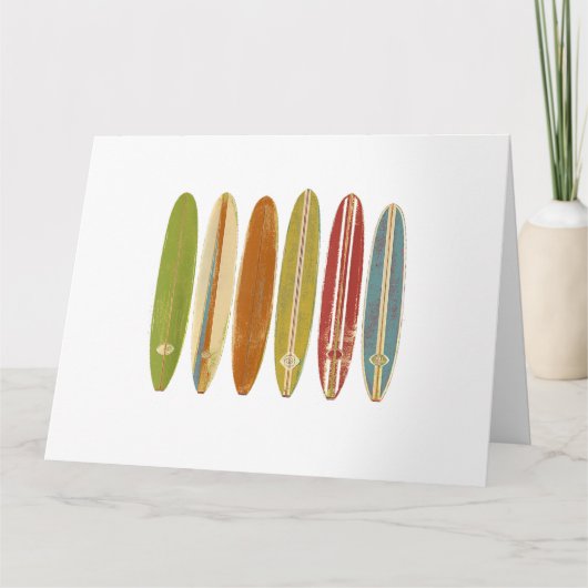 Longboard surfplanken Retro Style Surfing Kaart (Voorkant)