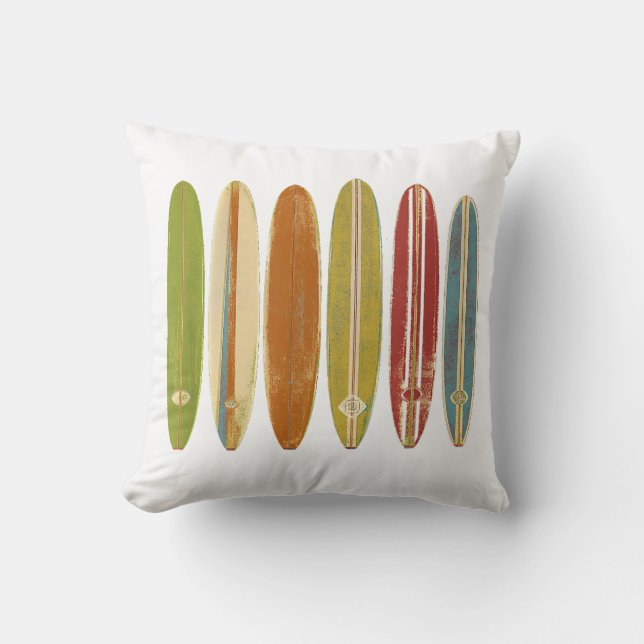 Longboard surfplanken  Retro Style Surfing Kussen (Voorkant)