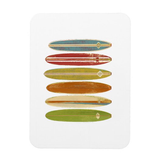 Longboard surfplanken  Retro Style Surfing Magneet (Verticaal)