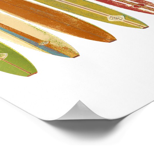 Longboard surfplanken  Retro Style Surfing Poster (Hoek)