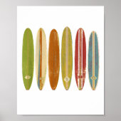 Longboard surfplanken  Retro Style Surfing Poster (Voorkant)
