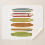 Longboard surfplanken  Retro Style Surfing Sherpa Deken (Voorkant (horizontaal))