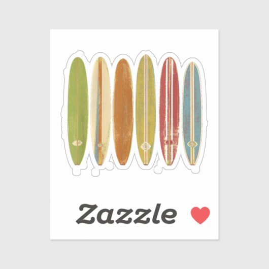 Longboard surfplanken Retro Style Surfing Sticker (Vel)