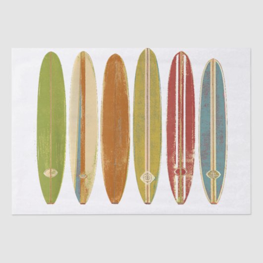 Longboard surfplanken Retro Style Surfing Tissuepapier (Voorkant)