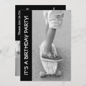 Longboard verjaardagsfeestje kaart (Voorkant / Achterkant)