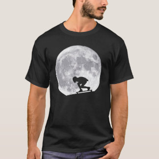 Longboarden met de maan t-shirt