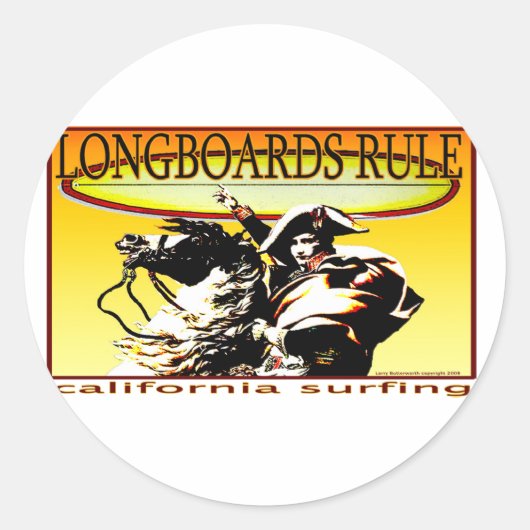LONGBOARDS REGEL RONDE STICKER (Voorkant)
