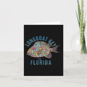 Longboat Key, Florida Beach Design _ Souvenir Illu Kaart