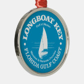 Longboat Key (zeilboot) Metalen Ornament (Rechts)