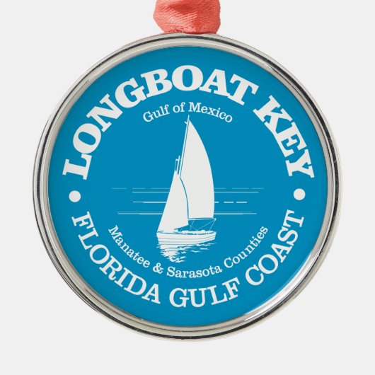 Longboat Key (zeilboot) Metalen Ornament (Voorkant)